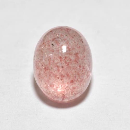 Earthy Pink Strawberry Quartz Gem - 2.6ct Oval Cabochon (ID: 600414)