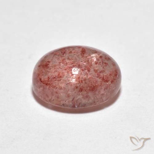 Strawberry Quartz Gemstone in 9 x 7 mm (calibrated) Size for Sale, Strawberry Quartz Stone in Medium Pink Color