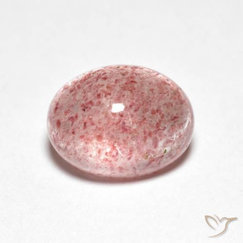 2.35 ct Pink Strawberry Quartz Stone, Natural Strawberry Quartz in Oval Cabochon Shape for Sale