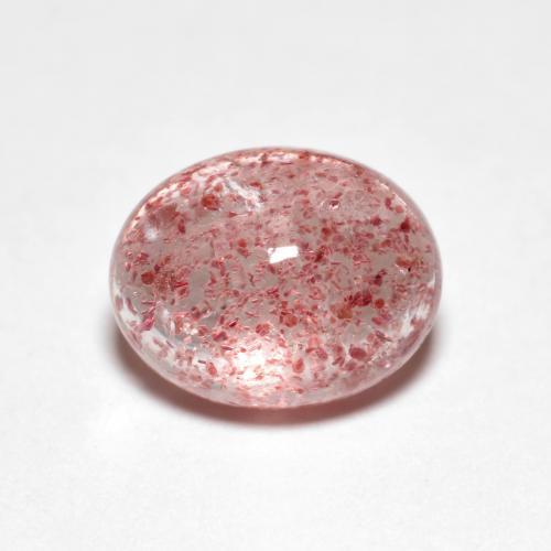 2.59 ct Pink Strawberry Quartz Stone, Natural Strawberry Quartz in Oval Cabochon Shape for Sale