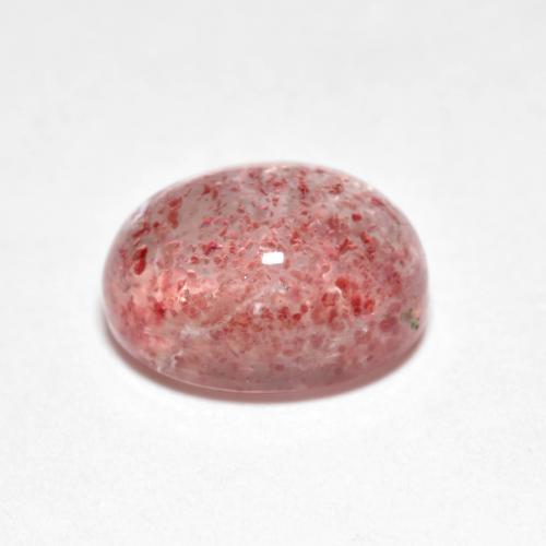 Strawberry Quartz Gemstone in 9 x 7 mm (calibrated) Size for Sale, Strawberry Quartz Stone in Medium-Light Pink Color