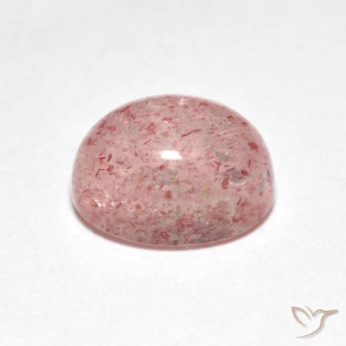 Strawberry Quartz Gemstone in 9 x 7 mm (calibrated) Size for Sale, Strawberry Quartz Stone in Light Pink Color