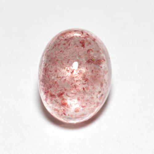 Light Pink Strawberry Quartz Gem - 2.9ct Oval Cabochon (ID: 600538)