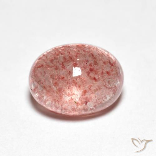 2.66ct Natural Medium Pink Strawberry Quartz, Oval, Transparent