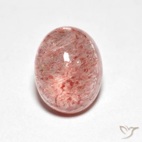 2.66 ct Pink Strawberry Quartz Stone, Natural Strawberry Quartz in Oval Cabochon Shape for Sale