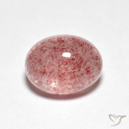 2.39 ct Pink Strawberry Quartz Stone, Natural Strawberry Quartz in Oval Cabochon Shape for Sale