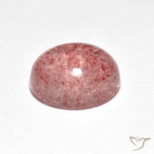 Strawberry Quartz Gemstone in 9 x 7 mm (calibrated) Size for Sale, Strawberry Quartz Stone in Medium-Light Pink Color