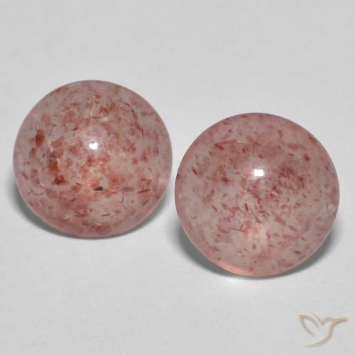1.92ctw Natural Deep Rose Pink Strawberry Quartz, Round, Transparent