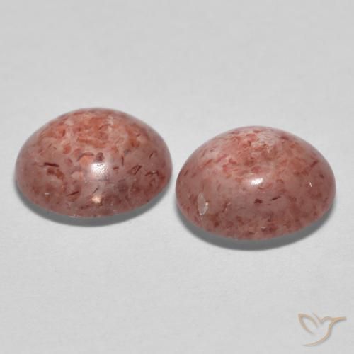 Strawberry Quartz Gemstones in 6.5 mm (calibrated) Size for Sale, Strawberry Quartz Stones in Deep Rose Pink Color