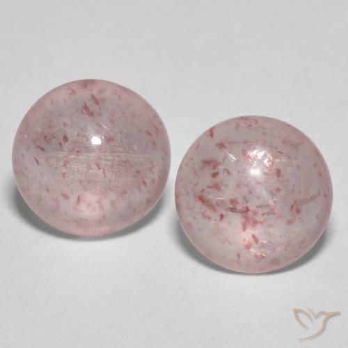2.10ctw Natural Light Bubblegum Pink Strawberry Quartz, Round, Transparent