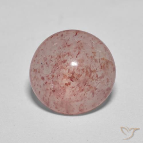 2.46ct Natural Medium Pink Strawberry Quartz, Round, Transparent