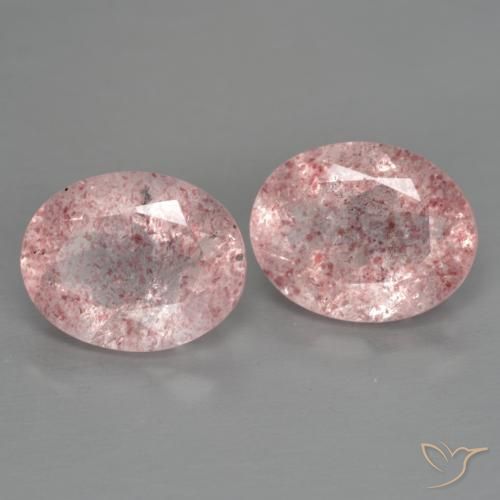 4.80 ctw Pink Strawberry Quartz Stones, Natural Strawberry Quartz in Oval Facet Shape for Sale