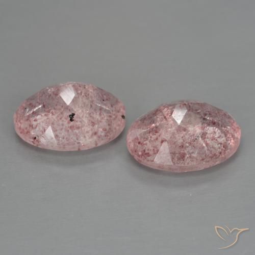 Strawberry Quartz Gemstones in 10 x 8 mm (calibrated) Size for Sale, Strawberry Quartz Stones in Rose Pink Color