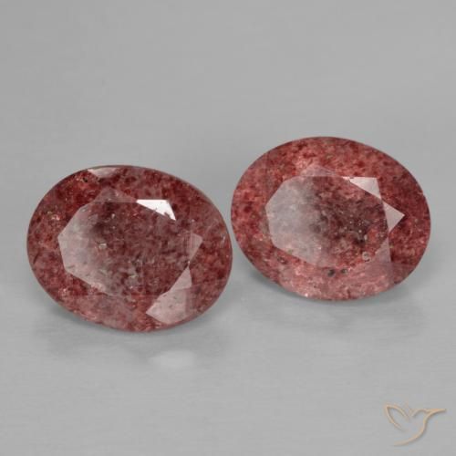 4.70 ctw Pink Strawberry Quartz Stones, Natural Strawberry Quartz in Oval Facet Shape for Sale