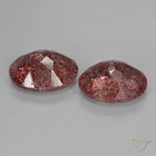 Strawberry Quartz Gemstones in 10 x 8 mm (calibrated) Size for Sale, Strawberry Quartz Stones in Deep Pink Color