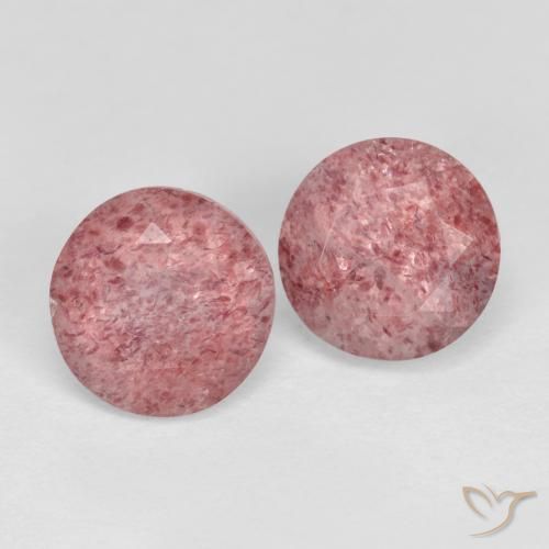 2.6 ct Round Cut Strawberry Quartz, 7.1 mm From Russia, Photo A