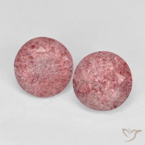 2.60 ctw Pink Strawberry Quartz Stones, Natural Strawberry Quartz in Round Facet Shape for Sale