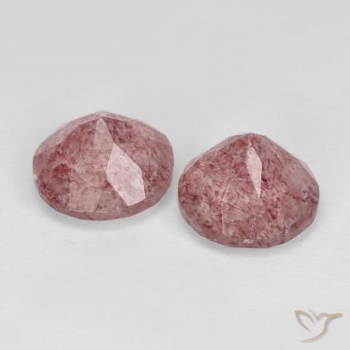 Strawberry Quartz Gemstones in 7 mm (calibrated) Size for Sale, Strawberry Quartz Stones in Light Rose Pink Color