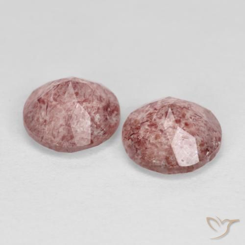 Strawberry Quartz Gemstones in 7 mm (calibrated) Size for Sale, Strawberry Quartz Stones in Light Rose Pink Color