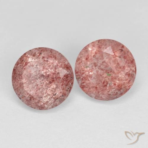 2.71 ctw Pink Strawberry Quartz Stones, Natural Strawberry Quartz in Round Facet Shape for Sale