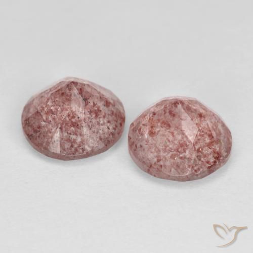 Strawberry Quartz Gemstones in 7 mm (calibrated) Size for Sale, Strawberry Quartz Stones in Light Rose Pink Color