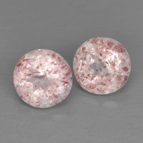Light Pink Strawberry Quartz Gem - 1.3ct Round Facet (ID: 608310)