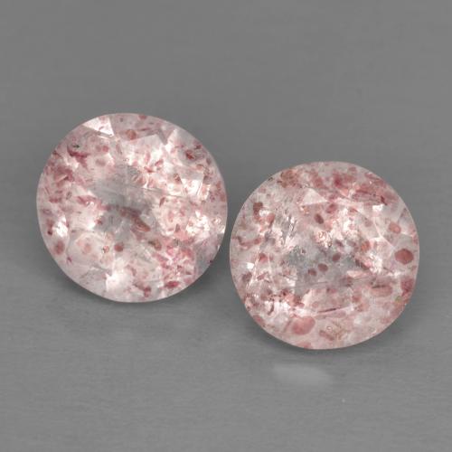 Light Pink Strawberry Quartz Gem - 1.3ct Round Facet (ID: 608311)