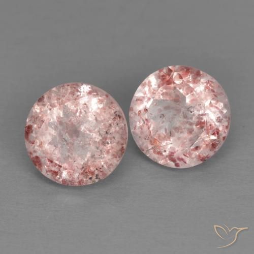 2.66ctw Natural Light Pink Strawberry Quartz, Round, Transparent