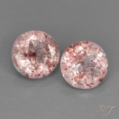2.66 ctw Pink Strawberry Quartz Stones, Natural Strawberry Quartz in Round Facet Shape for Sale
