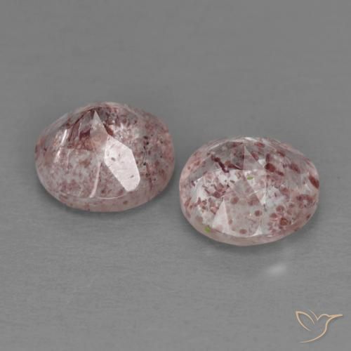 Strawberry Quartz Gemstones in 7 mm (calibrated) Size for Sale, Strawberry Quartz Stones in Light Pink Color