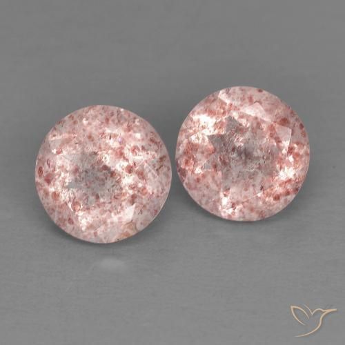 2.50 ctw Pink Strawberry Quartz Stones, Natural Strawberry Quartz in Round Facet Shape for Sale