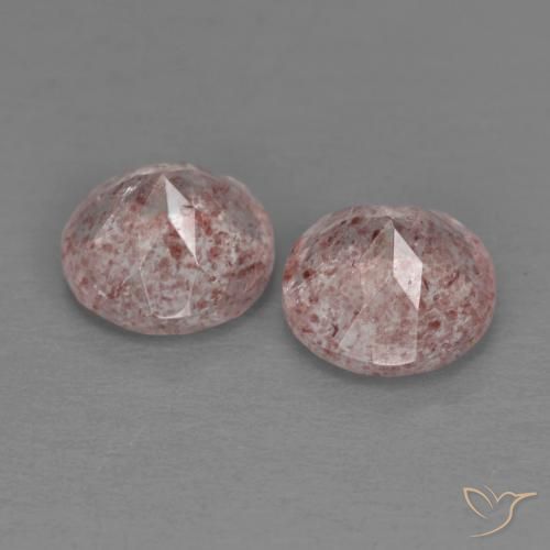 Strawberry Quartz Gemstones in 7 mm (calibrated) Size for Sale, Strawberry Quartz Stones in Light Pink Color
