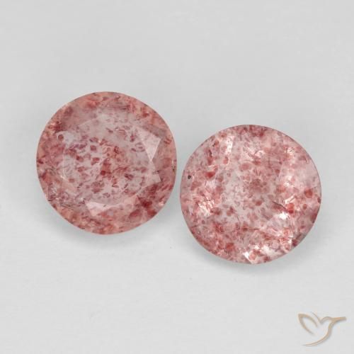 2.23 ct Round Cut Strawberry Quartz, 7 mm From Russia, Photo A