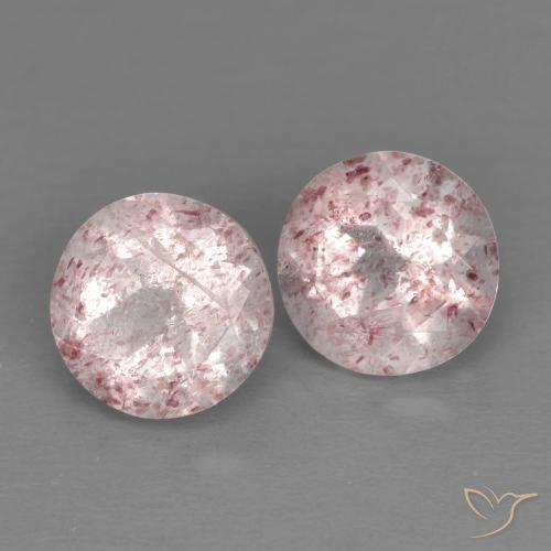 2.53 ctw Pink Strawberry Quartz Stones, Natural Strawberry Quartz in Round Facet Shape for Sale