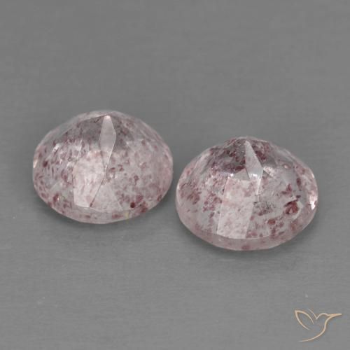 Strawberry Quartz Gemstones in 7 mm (calibrated) Size for Sale, Strawberry Quartz Stones in Light Pink Color