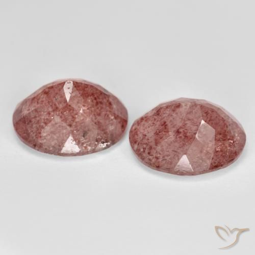 Strawberry Quartz Gemstones in 12 x 10 mm (calibrated) Size for Sale, Strawberry Quartz Stones in Medium Pink Color