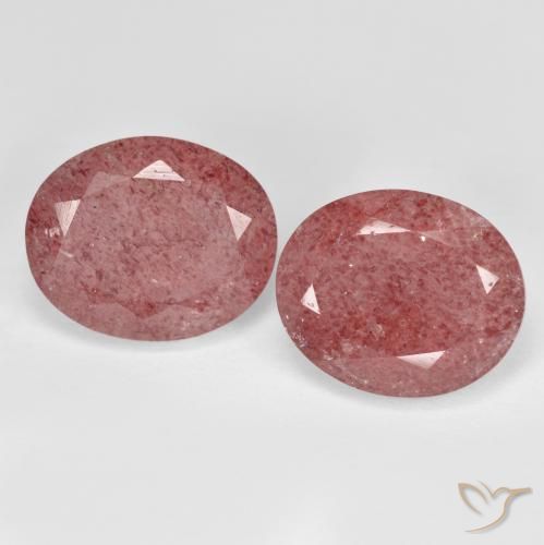 9.13 ct Oval Cut Strawberry Quartz, 12.2 x 9.9 mm From Russia, Photo A