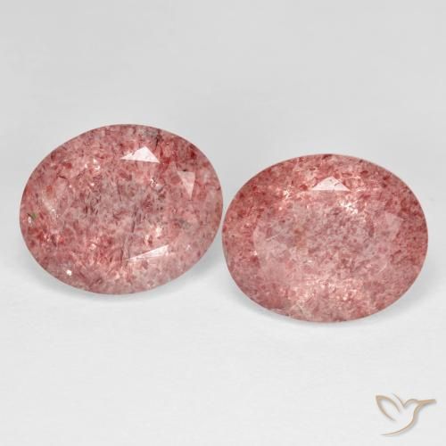 8.37 ct Oval Cut Strawberry Quartz, 12 x 9.9 mm From Russia, Photo A