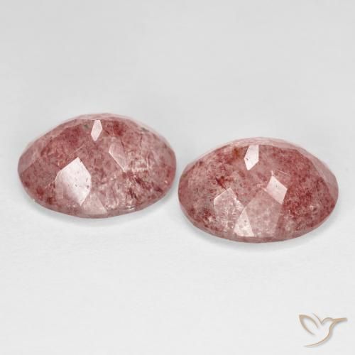 Strawberry Quartz Gemstones in 12 x 10 mm (calibrated) Size for Sale, Strawberry Quartz Stones in Rose Pink Color