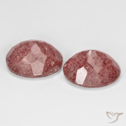 Strawberry Quartz Gemstones in 12 x 10 mm (calibrated) Size for Sale, Strawberry Quartz Stones in Deep Rose Pink Color