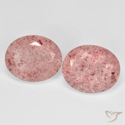 9.13ctw Natural Light Rose Pink Strawberry Quartz, Oval, Transparent