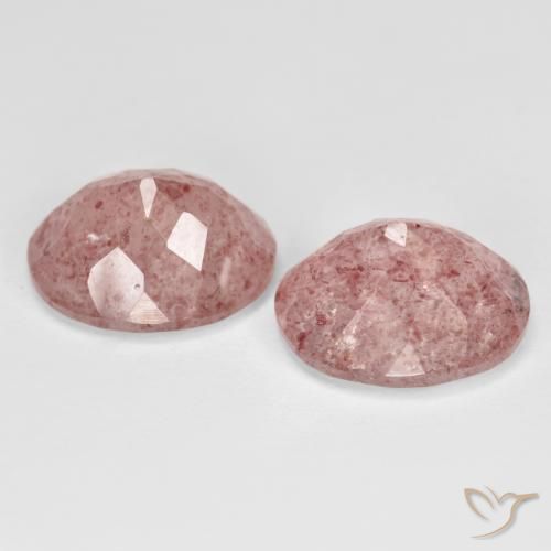 Strawberry Quartz Gemstones in 12 x 10 mm (calibrated) Size for Sale, Strawberry Quartz Stones in Light Rose Pink Color