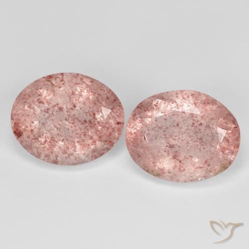 8.38ctw Natural Earthy Pink Strawberry Quartz, Oval, Transparent