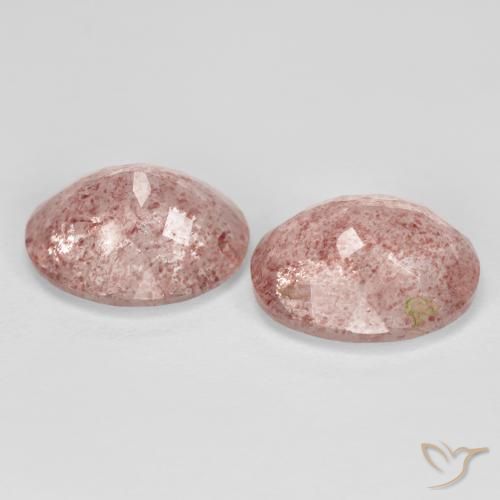 Strawberry Quartz Gemstones in 12 x 10 mm (calibrated) Size for Sale, Strawberry Quartz Stones in Earthy Pink Color