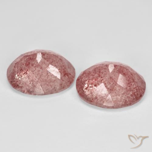 Strawberry Quartz Gemstones in 12 x 10 mm (calibrated) Size for Sale, Strawberry Quartz Stones in Light Rose Pink Color