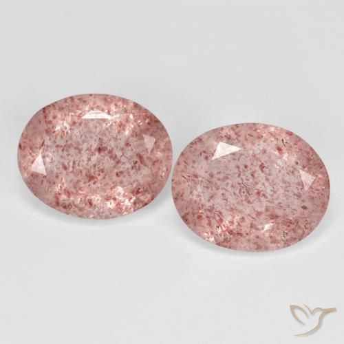 7.30ctw Natural Light Rose Pink Strawberry Quartz, Oval, Transparent