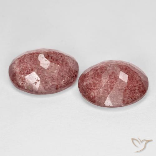 Strawberry Quartz Gemstones in 12 x 10 mm (calibrated) Size for Sale, Strawberry Quartz Stones in Reddish Pink Color