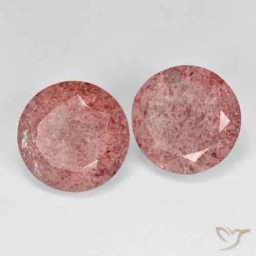 7.24 ctw Pink Strawberry Quartz Stones, Natural Strawberry Quartz in Round Facet Shape for Sale