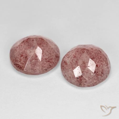 Strawberry Quartz Gemstones in 10 mm (calibrated) Size for Sale, Strawberry Quartz Stones in Rose Pink Color