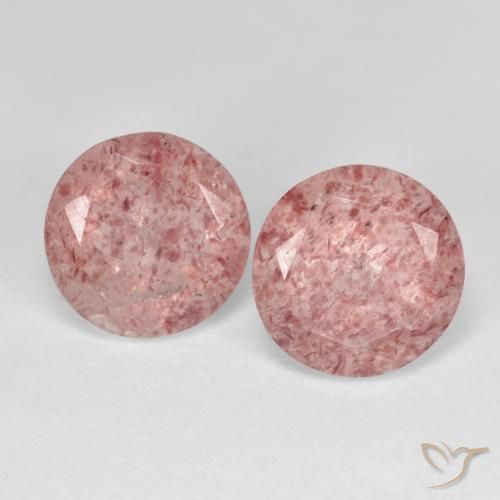 3.83ctw Natural Medium Pink Strawberry Quartz, Round, Transparent